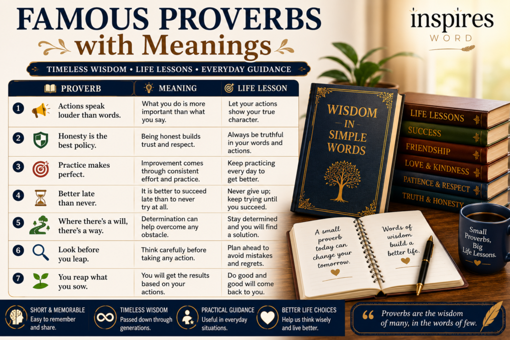 Famous Proverbs with Meanings