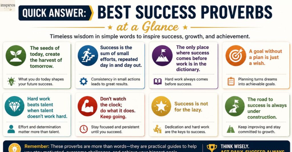 Quick Answer: Best Success Proverbs at a Glance
