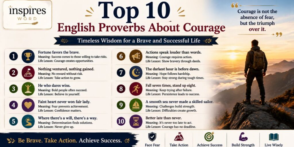 Top 10 English Proverbs About Courage