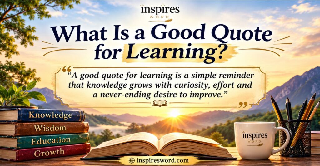 What Is a Good Quote for Learning?