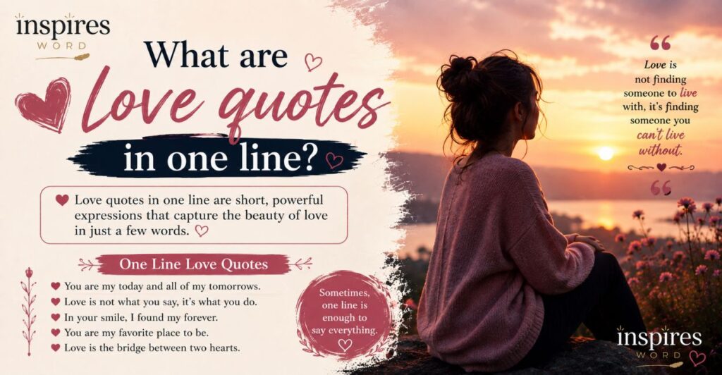 What are love quotes in one line?
