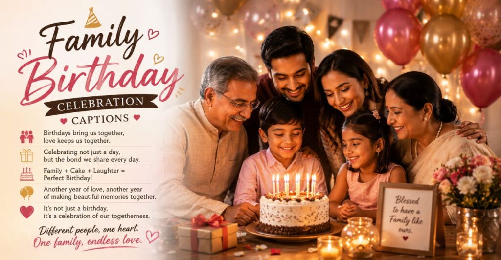 Family Birthday Celebration Captions
