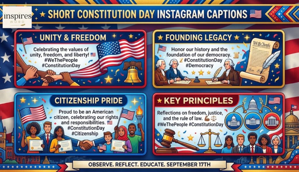 Short Constitution Day Instagram Captions 🇺🇸