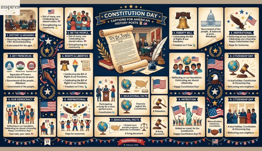 Constitution Day Captions for American History Posts 📜🇺🇸