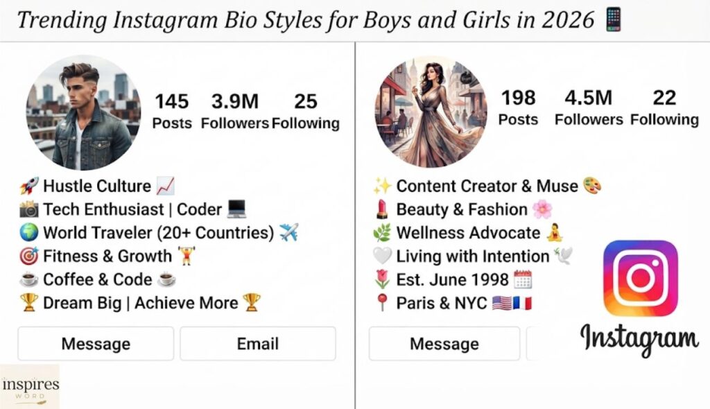 Trending Instagram Bio Styles for Boys and Girls in 2026 📱