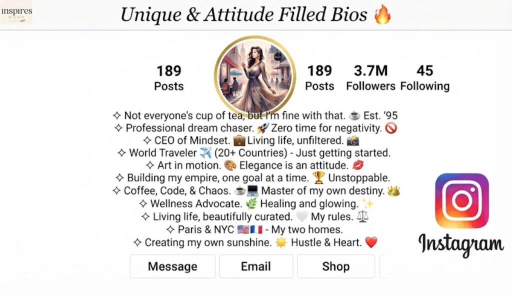 Unique & Attitude Filled Bios to Make Your Profile Stand Out 🔥