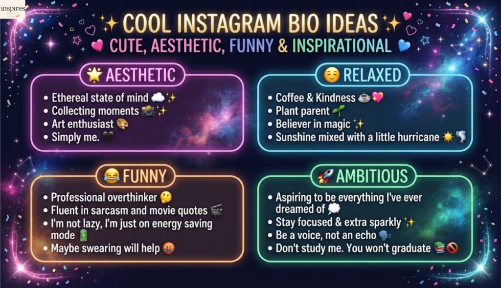 😎 Cool Instagram Bio Ideas