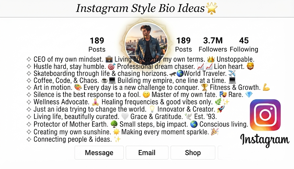 Instagram Bio for Boys 😎