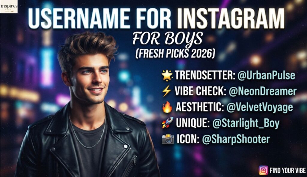 ๐ Attractive Username For Instagram For Boys