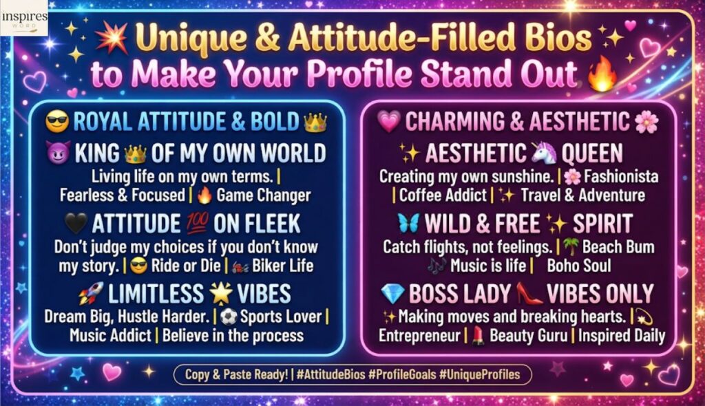 ๐ฅ Unique & Attitude-Filled Bios to Make Your Profile Stand Out
