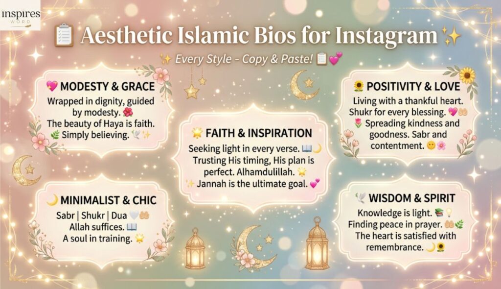 π Aesthetic Bio for Instagram Copy Paste Islamic with Emoji: Every Style