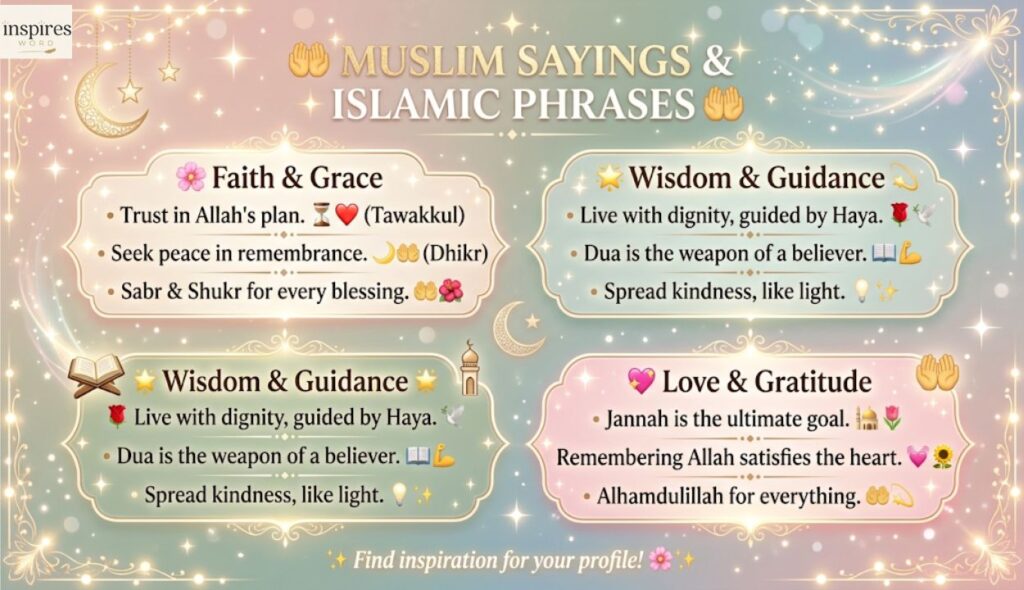 π€² Muslim Sayings and Islamic Phrases for Instagram